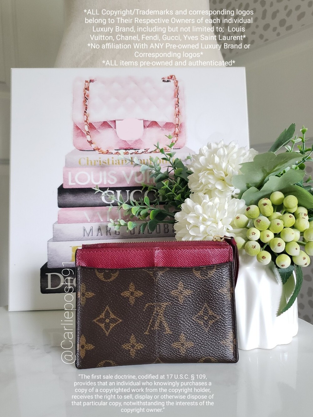 Authentic Pre-owned Louis Vuitton Monogram Canvas Zipped Card Holder Fuchsia - Picture 4 of 15